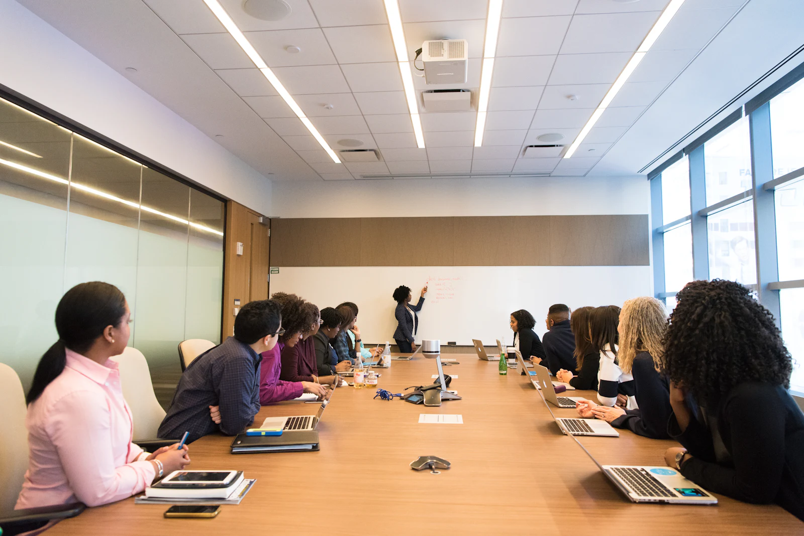 Sales team participating in a practical business training session